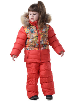 Зимний детский комплект на пуху «ОЛИМПИК». Цвет: красный